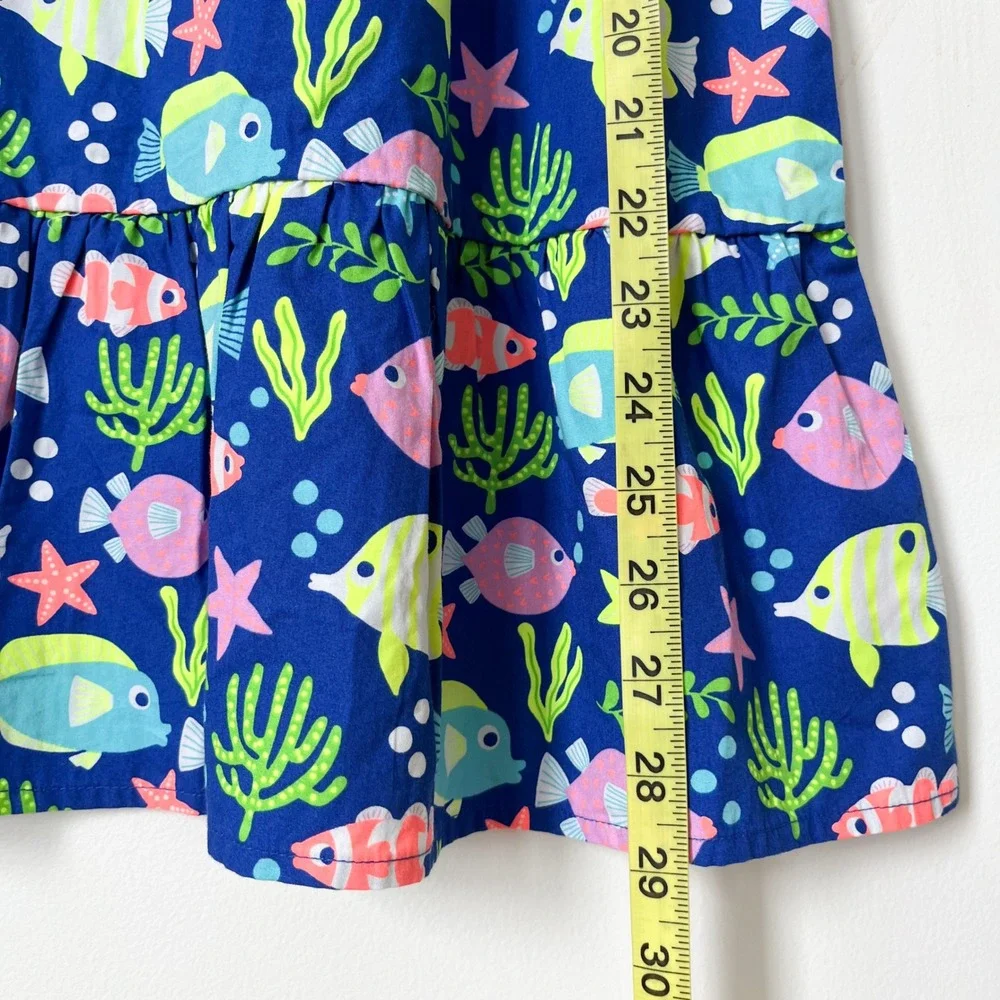 NEW Gymboree Splish Splash Fish Ruffle Dress Girls 12 Blue Pink